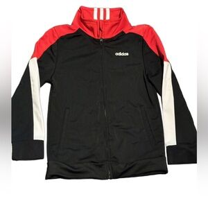 Adidas Kids Black and Red Hoodie